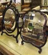 A shaped Victorian toilet mirror, the fr