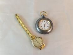 An 18 carat gold cased ladies wristwatch