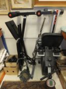 A York Fitness 300 rowing machine, toget