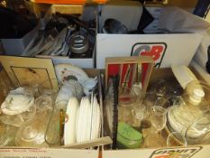 Three boxes of assorted household china