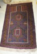 A Caucasian prayer rug, the two central