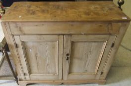 A Victorian pine and elm kitchen cupboar