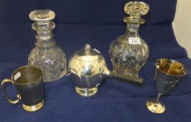 One Stuart crystal decanter, one other d