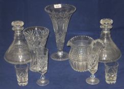 Assorted glassware to include two cut gl