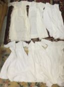 Six baby's gowns with lace / pleated det