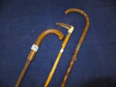 A Victorian sword stick and two further