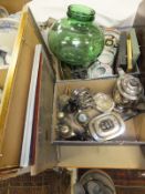 A box containing assorted plated wares t