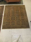 A Bokhara rug with repeating elephant fo