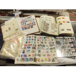 A collection of postage stamps housed in