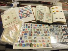 A collection of postage stamps housed in