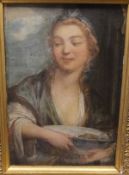 CONTINENTAL SCHOOL "Woman holding bowl",