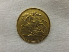 A Victoria 1901 gold half sovereign