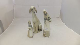 A Lladro figure of an Afghan hound, seat