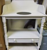 A painted pine washstand with three quar