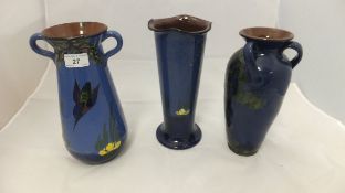 Two Longpark Torquay pottery vases, toge