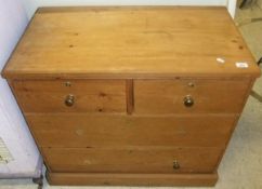 A Victorian pine chest of two short and two long drawers CONDITION REPORTS Handles missing.  Various