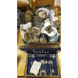 A box of miscellaneous china, glass and