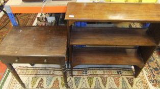 A mahogany single drawer side table on t