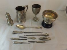 A collection of silverware comprising a