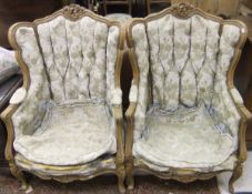 A pair of modern Louis XVI style beech c