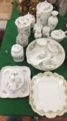 A collection of Aynsley decorative china wares to include miniature teapot, vases,