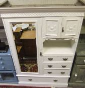 A painted Edwardian wardrobe compactum w