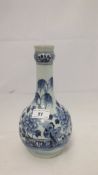 A 19th Century Chinese blue and white porcelain bottle vase CONDITION REPORTS Approx. 25.5 cm high.