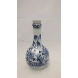 A 19th Century Chinese blue and white porcelain bottle vase CONDITION REPORTS Approx. 25.5 cm high.