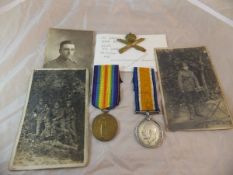 A Victory medal and a Great War medal, b