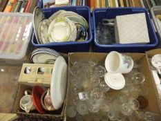 Four boxes of assorted china wares to in