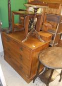 An Edwardian walnut dressing chest of th