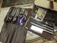 A 9 piece knife set in carry case, toget