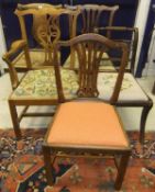Five assorted dining chairs to include o