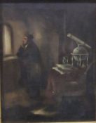 CONTINENTAL SCHOOL "Figure of man with scientific instruments", oil on canvas, unsigned, together