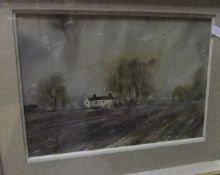 TARQUIN COLE "Desolate farmhouse in a landscape", watercolour, signed lower right,