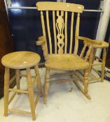 A modern beech rocking chair,