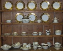A collection of various 19th Century and later tea wares to include Chamberlain's Worcester,