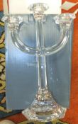 A collection of glassware to include a Villeroy & Boch three branch glass candelabra, cut glass jug,