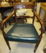 A set of five Victorian mahogany dining chairs with shaped bar back (2 plus 3),