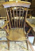 A 19th Century beech and elm Thames Valley Windsor carver chair