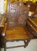 A 19th Century oak wainscot type chair,