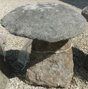 A natural stone staddlestone CONDITION REPORTS Approx 66cm high total, top approx 50cm diameter.