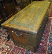 A teak and brass studded Zanzibar chest CONDITION REPORTS Various splits, including large break/
