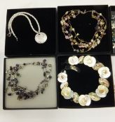 A collection of modern costume jewellery to include various beaded necklaces, bracelets,