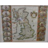 AFTER JOHANNES BLAEU "Britannia Anglo Saxonum Heptarchia", map, black and white engraving, later