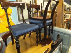 A set of eight Victorian mahogany dining chairs,