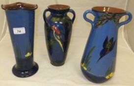 Two Longpark Torquay pottery vases,