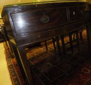 A 19th Century mahogany bow fronted side table with two drawers on square tapering legs