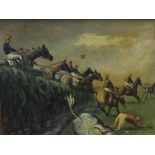 ENGLISH SCHOOL "The Grand National", oil on panel, unsigned CONDITION REPORTS Dimensions : approx.