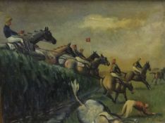 ENGLISH SCHOOL "The Grand National", oil on panel, unsigned CONDITION REPORTS Dimensions : approx.